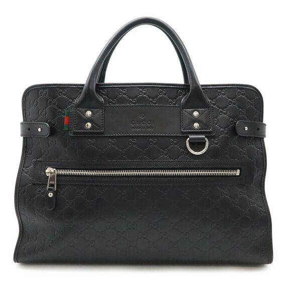 Gucci Rubber Coated Leather Web Loop Briefcase - Picture 1 of 9
